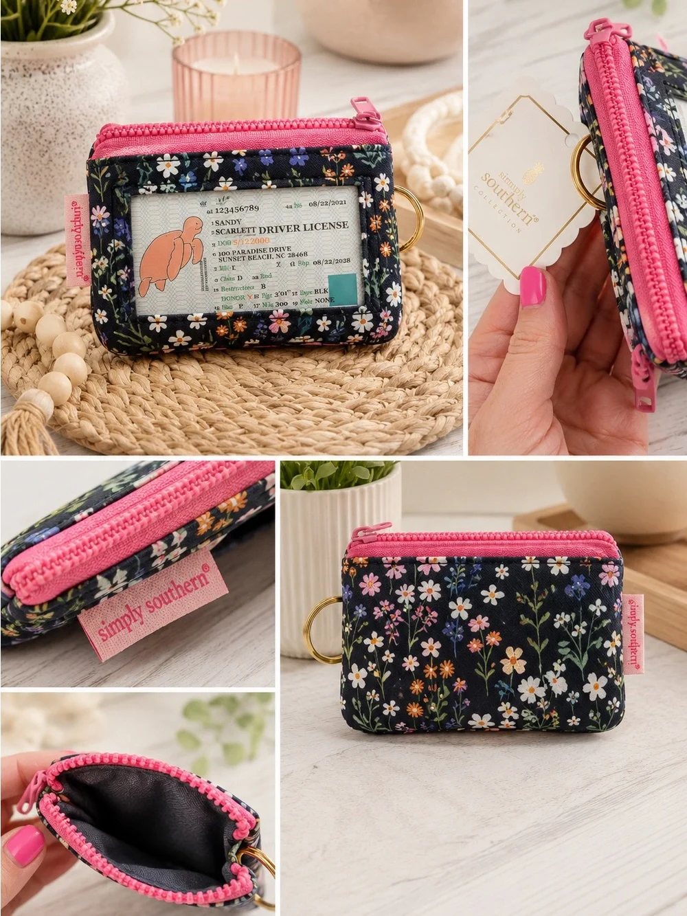 Simply Southern Floral Keychain ID Wallet | Choose Your Style